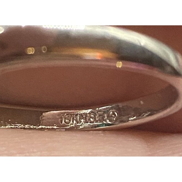 Lab Emerald Ring Caged 18K HGE White Gold Plate Starburst CZ Sz 10 May Bday - Picture 6 of 6